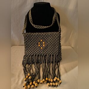 Handcrafted Gray Macramé Bag